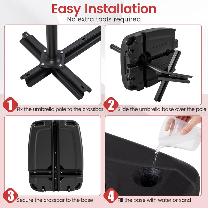 Giantex Fillable Cantilever Umbrella Base with Wheels(225 lbs)