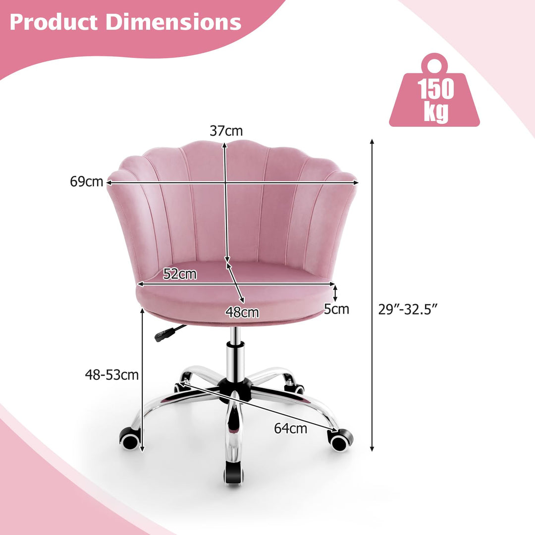 Giantex Velvet Office Desk Chair Pink