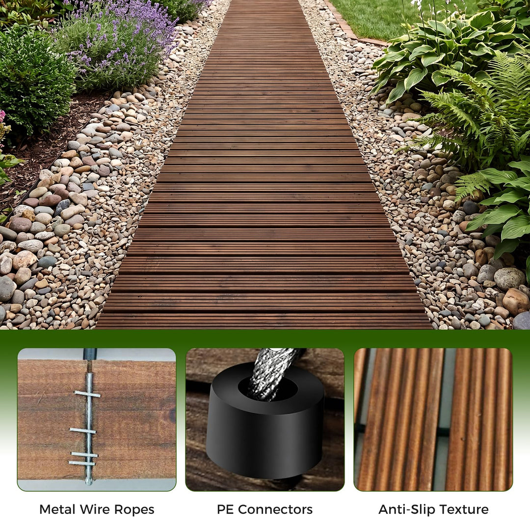 Giantex 12 FT Wooden Garden Pathway (1/2)