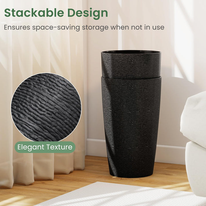 Giantex 21” Tall Round Tapered All Weather Flower Pots Set of 2