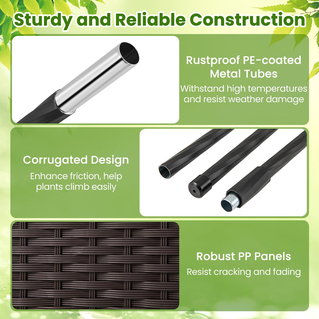 Giantex Raised Garden Bed with Lattice Trellis Self-Watering Planter Box（32"LX16"WX50"H）