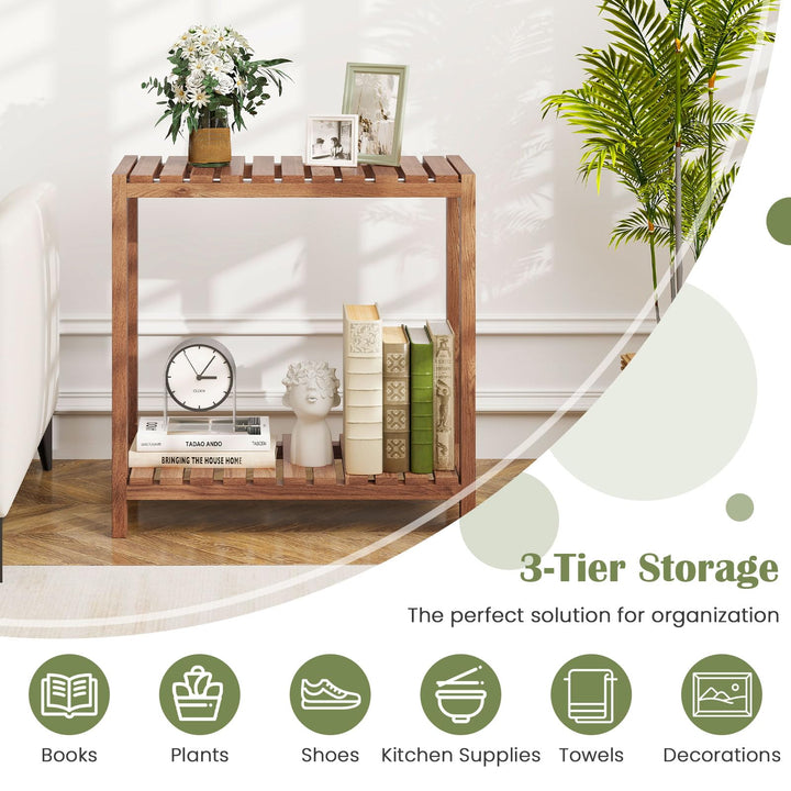 Giantex 2 Tier Wooden End Table for Living Room Bedroom