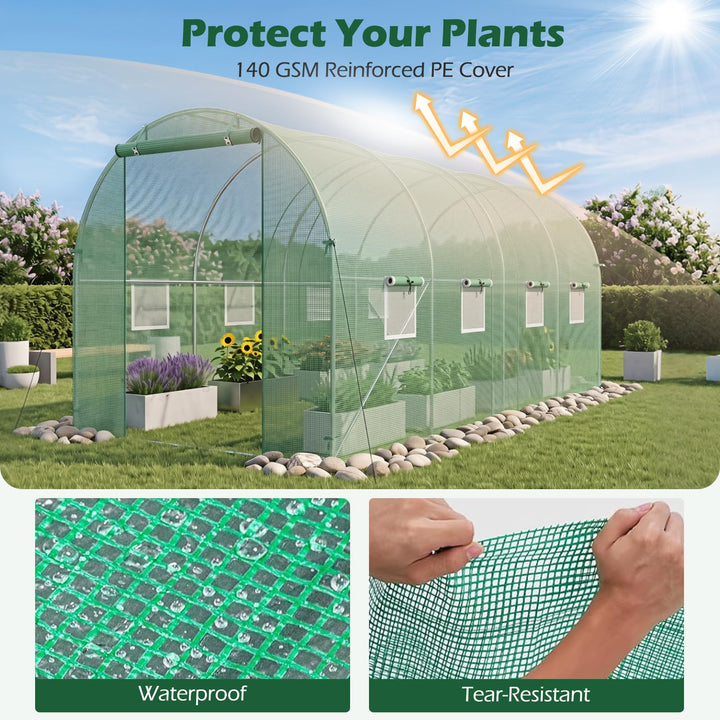 Giantex 15 x 7 x 7 ft Walk-in Tunnel Greenhouse for Outdoors
