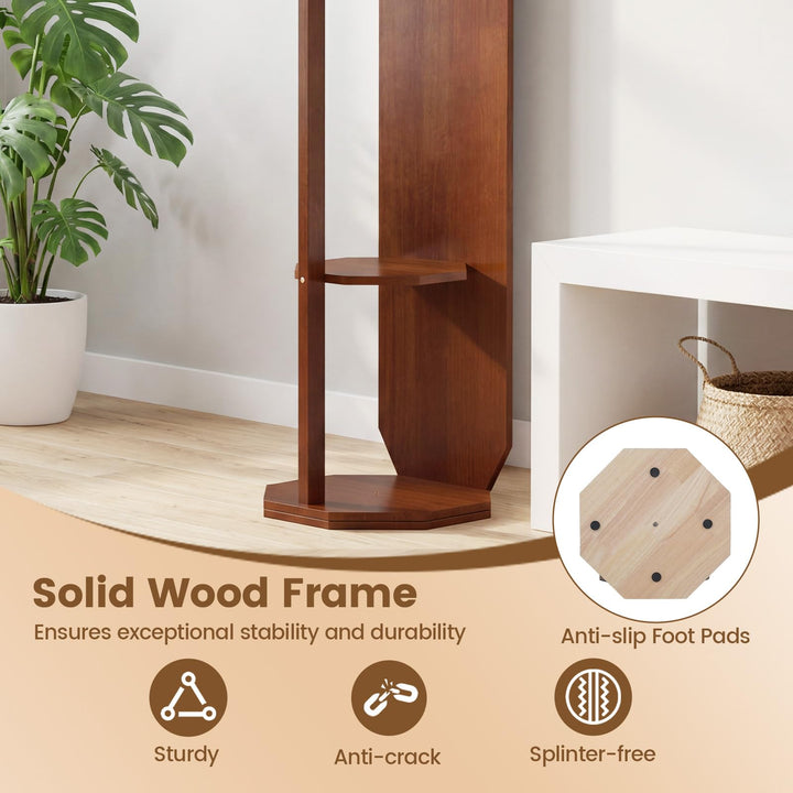 CHARMAID Swivel Full Length Mirror with Coat Rack