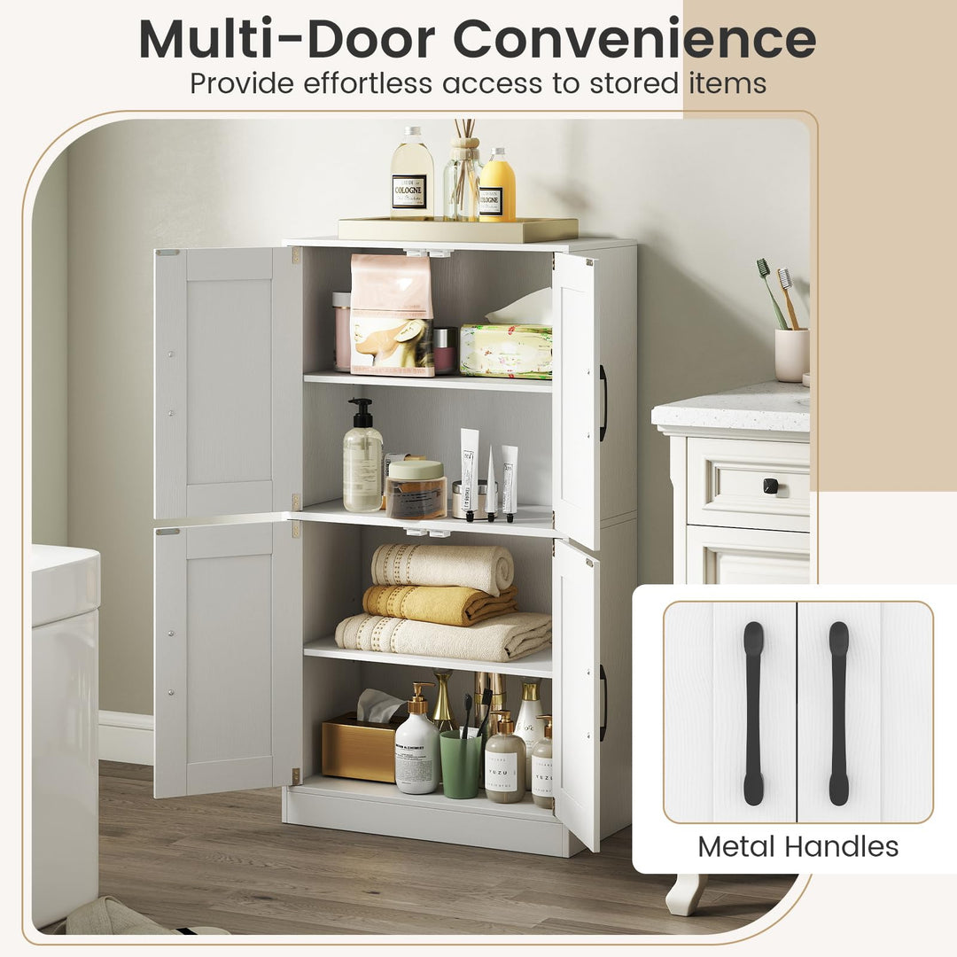 Giantex Bathroom Cabinet 43.5 inch Storage Cabinet with Doors and Adjustable Shelves