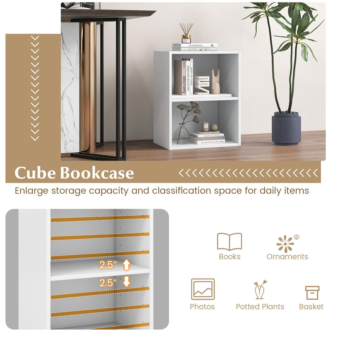 Giantex Bookshelf and Bookcase 2-layer Storage Shelf