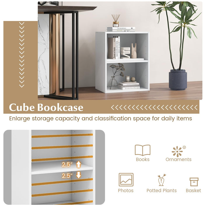 Giantex Bookshelf and Bookcase 2-layer Storage Shelf