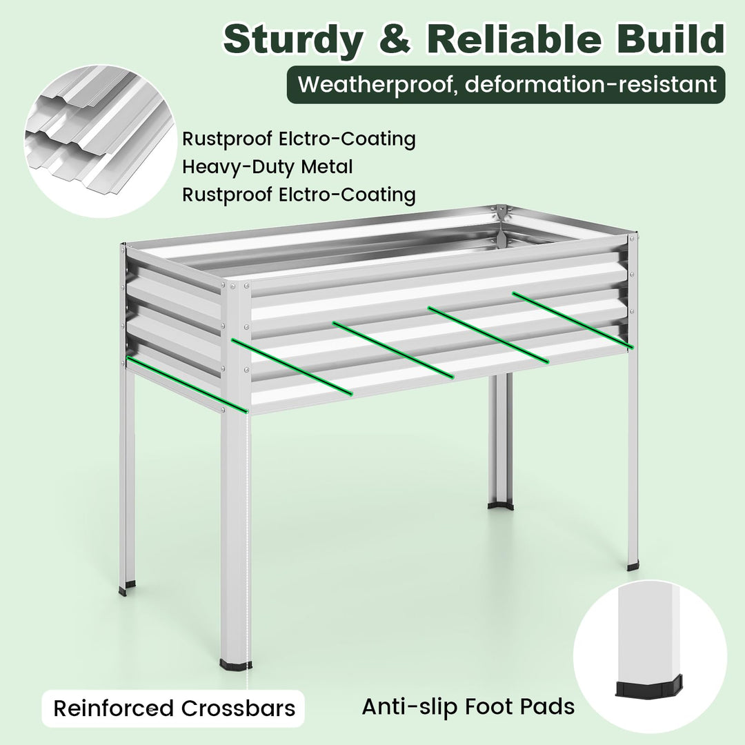 Giantex Raised Garden Bed with Legs &amp; Greenhouse Cover (1/2)