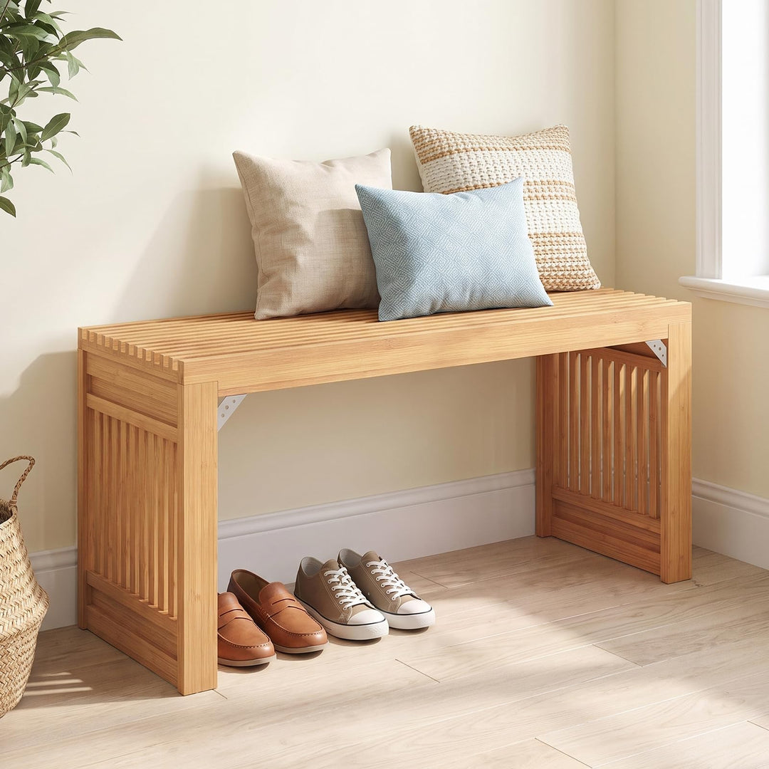 GIANTEX 35.5" Bamboo Dining Bench with Solid Widened Legs (1/2)