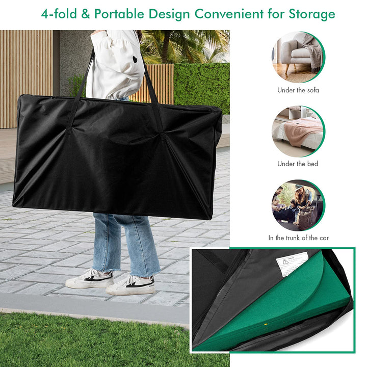 Foldable Poker Table Top 8 Player | 79"x 36"Large Professional Four Fold Poker Topper Rectangle Cover Mat