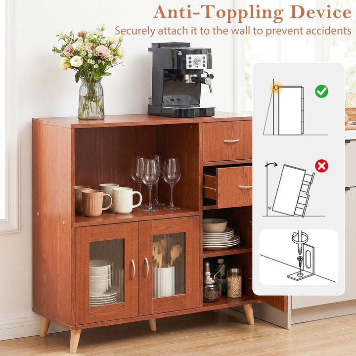 Giantex 36 Inch Sideboard Buffet Cabinet with Open Compartment
