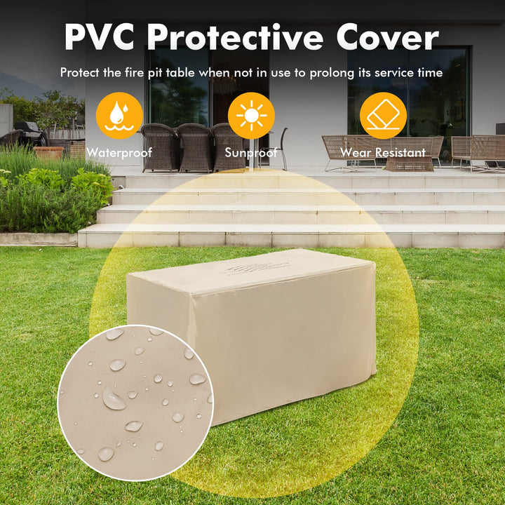 Giantex Outdoor Fire Pit Table - 43 Inch Propane Fire Pit