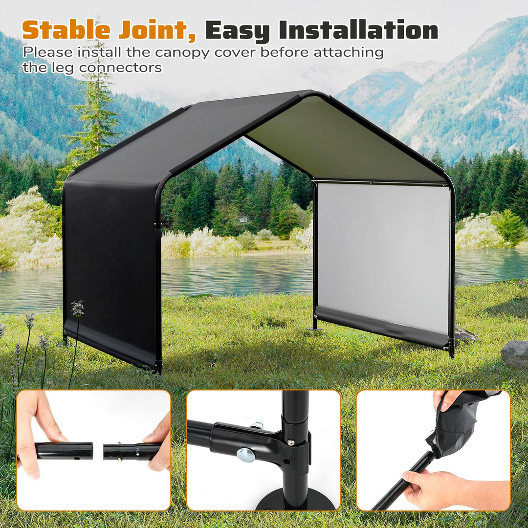Giantex Outdoor Dog Shade Shelter Canopy 4'x 4'x 3.5' Waterproof Pet Tent with PU Coating