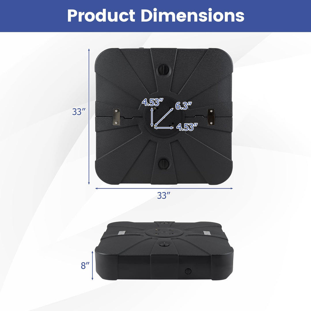 Giantex 285 lbs Cantilever Umbrella Base Sand & Water Fillable