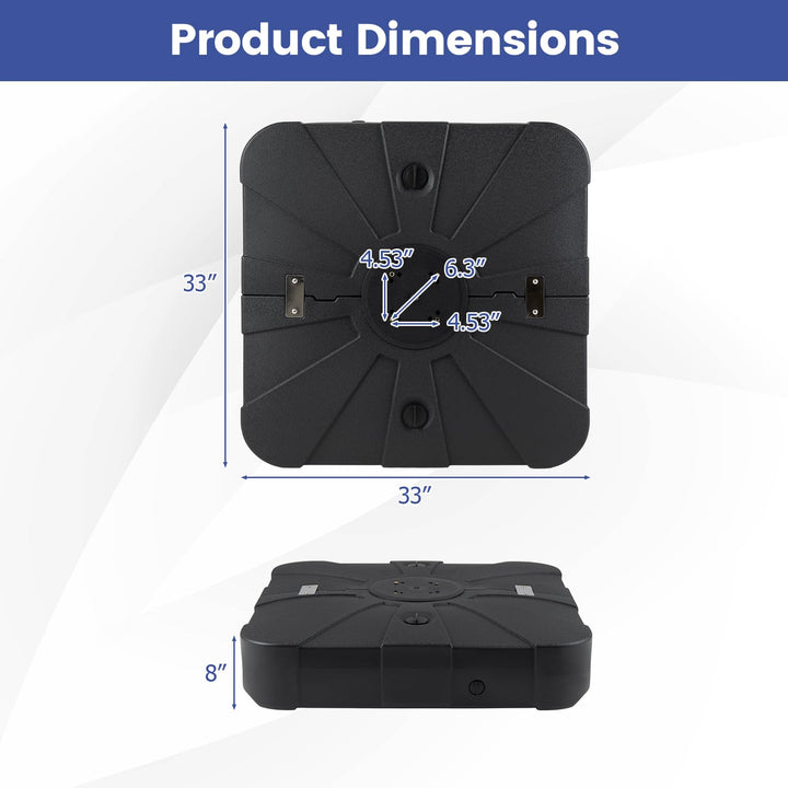Giantex 285 lbs Cantilever Umbrella Base Sand & Water Fillable