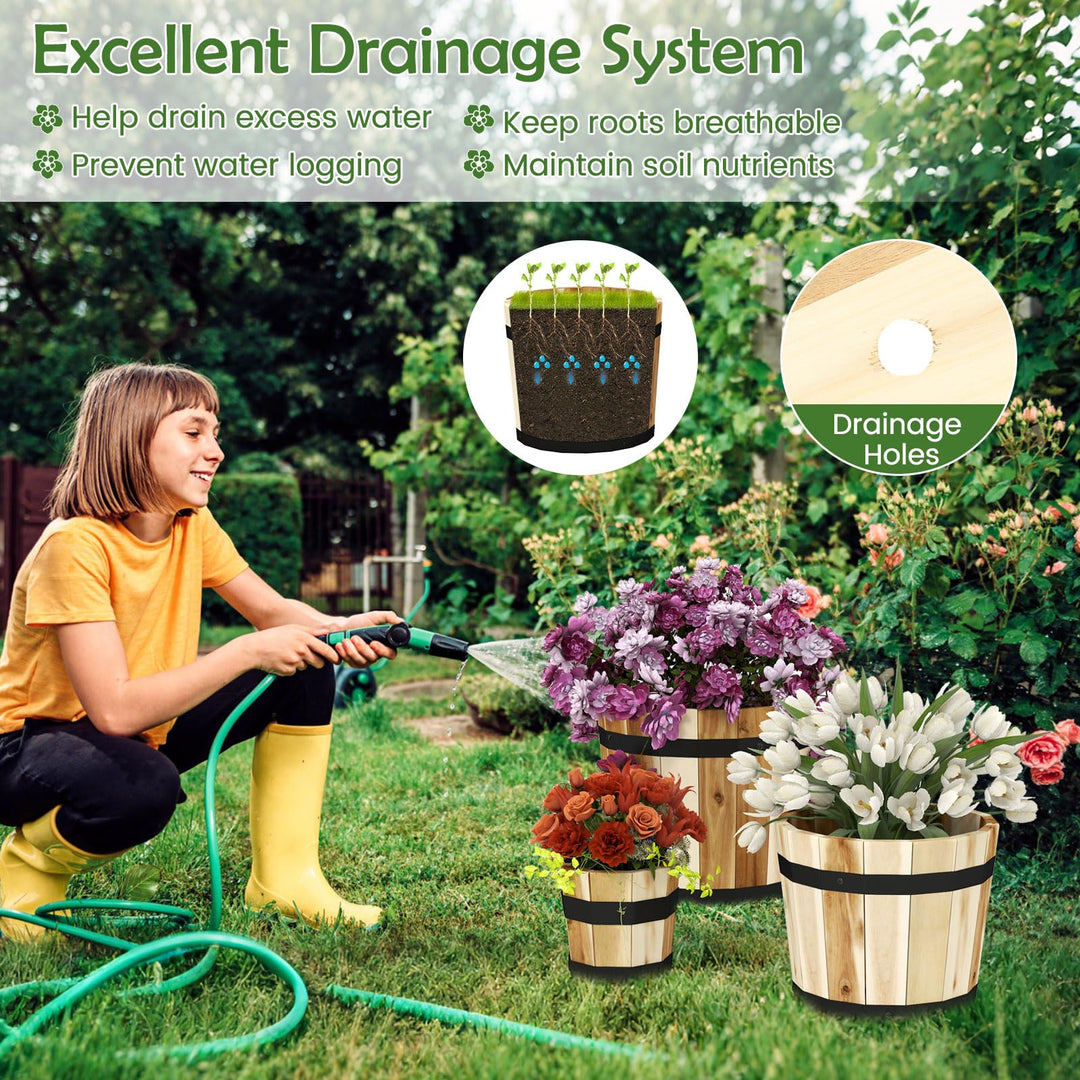 Giantex Outdoor Acacia Wood Raised Garden Bed for Flower Vegetable Fruit