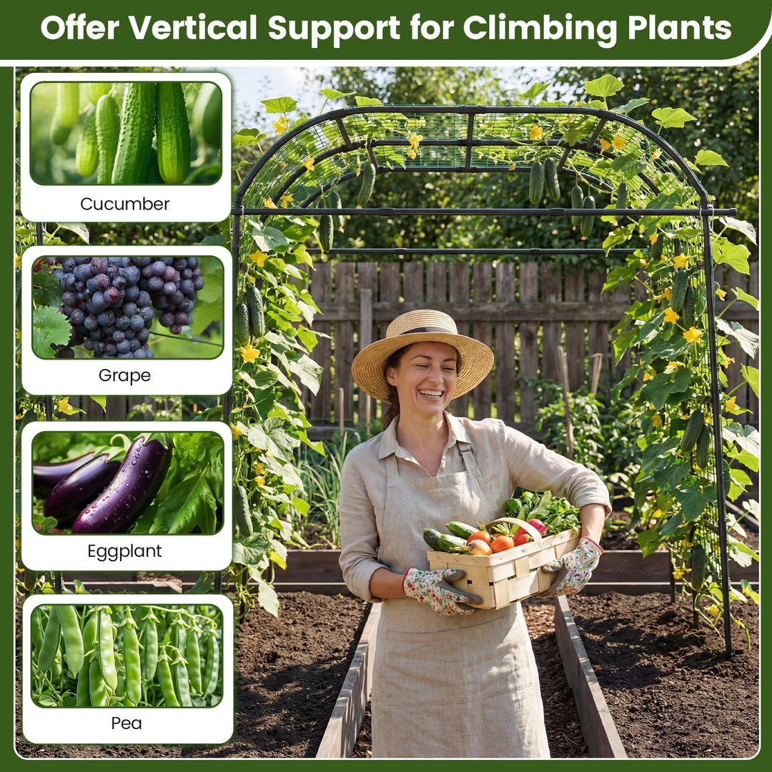 Giantex Metal Garden Arch Trellis for Climbing Plants Outdoor