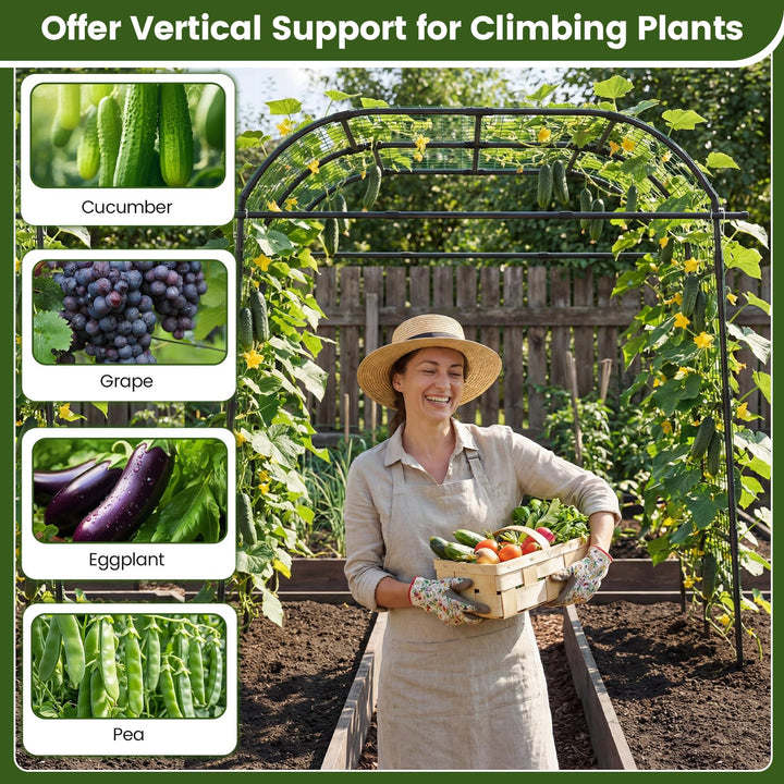 Giantex Metal Garden Arch Trellis for Climbing Plants Outdoor