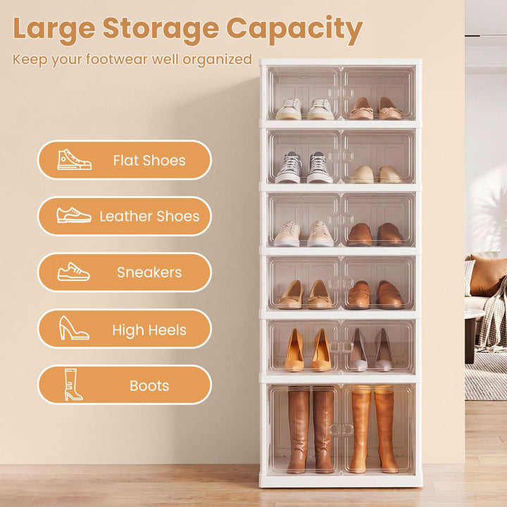 Giantex 6-Tier Foldable Shoe Rack Organizer