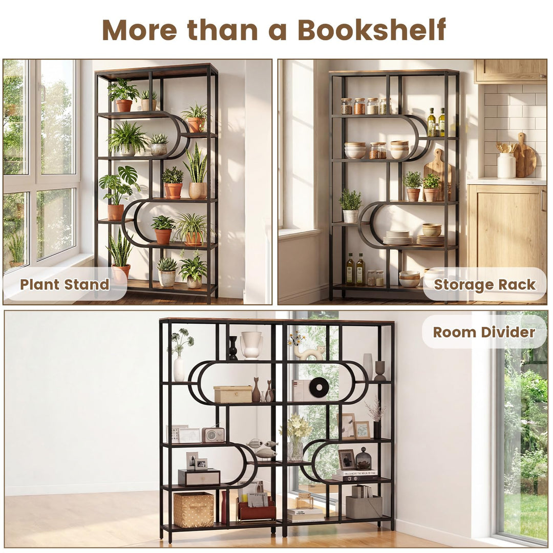 Giantex 69" Tall Etagere Bookcase w/Open Storage Shelves for Living Room