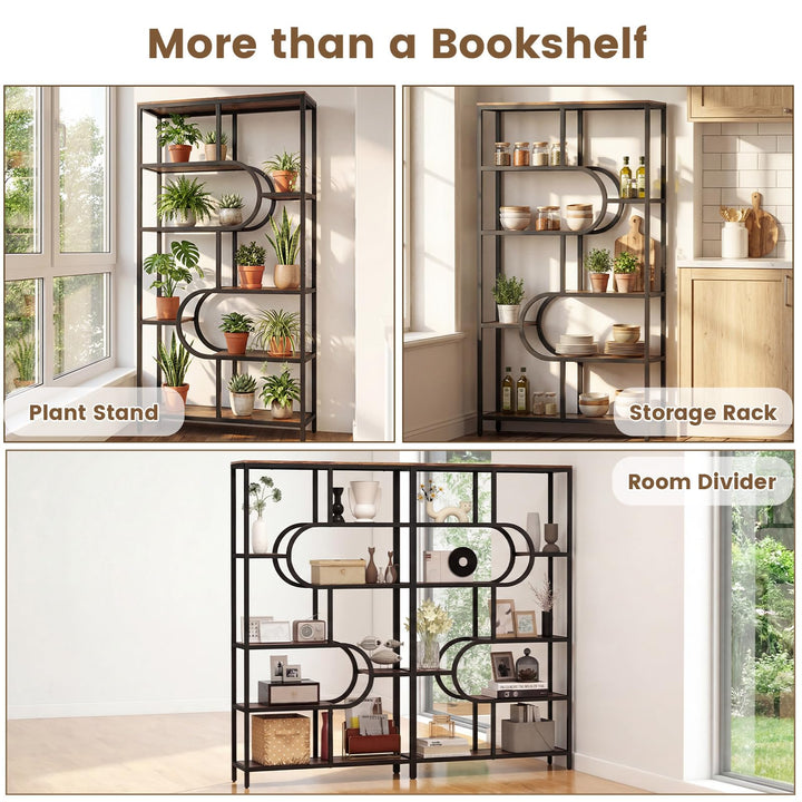 Giantex 69" Tall Etagere Bookcase w/Open Storage Shelves for Living Room