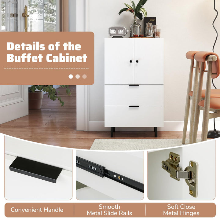 Giantex 2-Door Narrow Storage Sideboard Buffet Cabinet with Drawers
