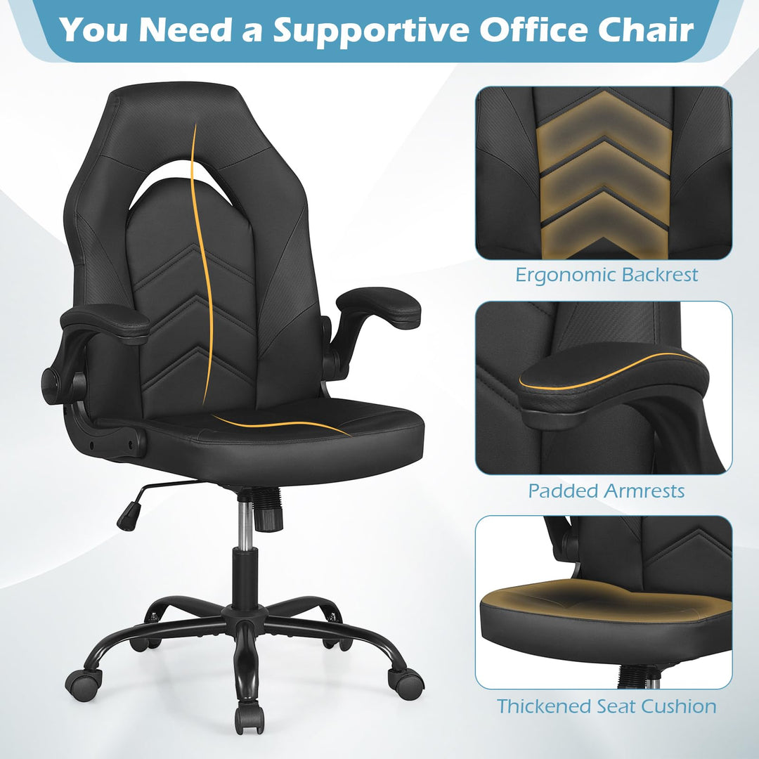 Giantex Ergonomic Computer Desk Chair with Flip-up Arms