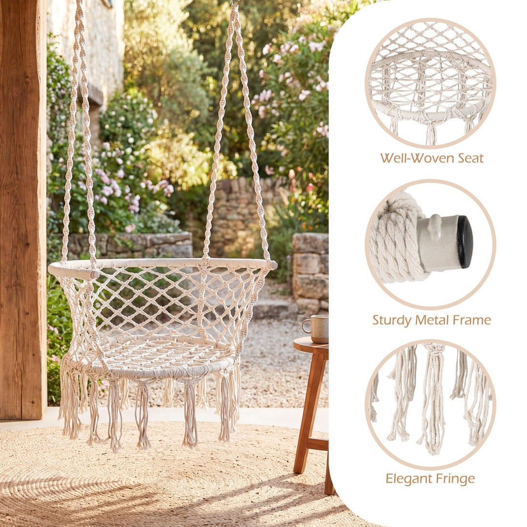 Giantex Hammock Chair | Macrame Swing Chair with Tassels