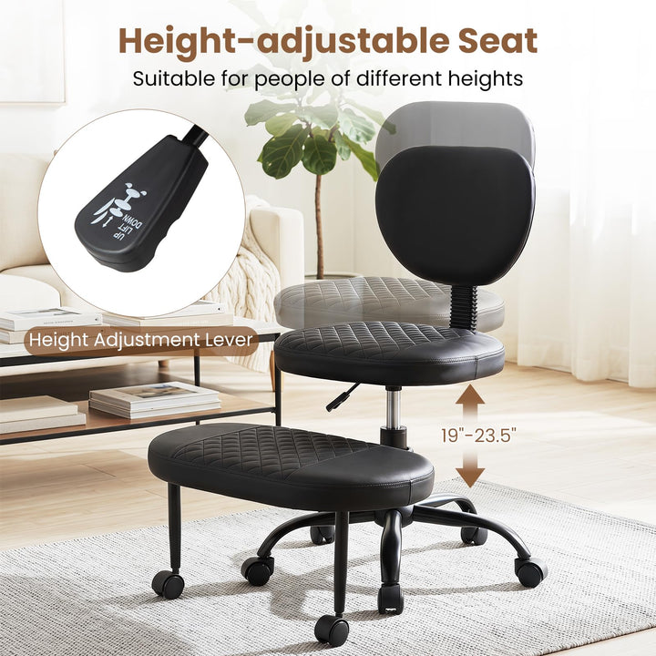 Giantex Ergonomic Criss Cross Meditation Office Chair with Wheels