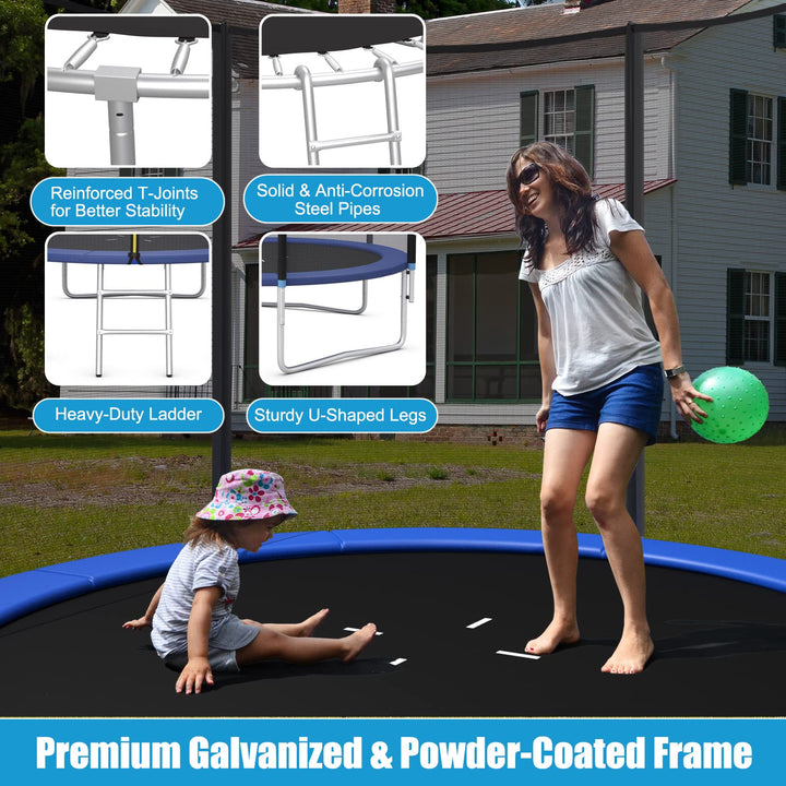 ASTM Approved 8 10 12 14 15 16Ft Trampoline for Adults Kids