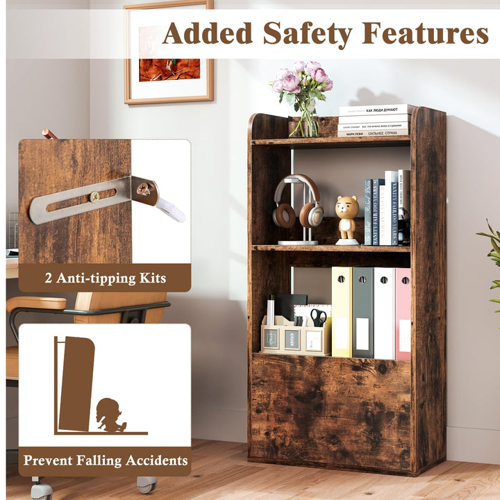 Giantex 4 Tier Bookshelf with Drawer for Living Room