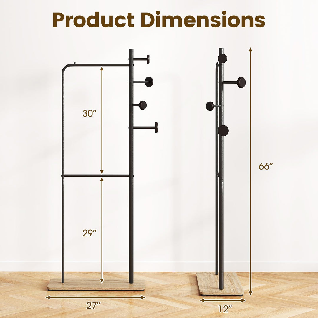 Giantex Double Rods Clothes Hanging Rack for Entryway