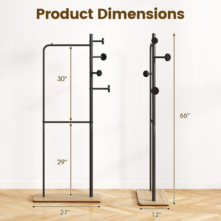 Giantex Double Rods Clothes Hanging Rack for Entryway