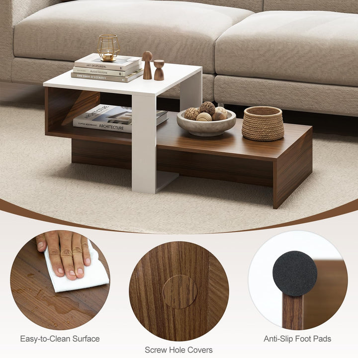 Giantex 31.5" Small Coffee Table with Storage