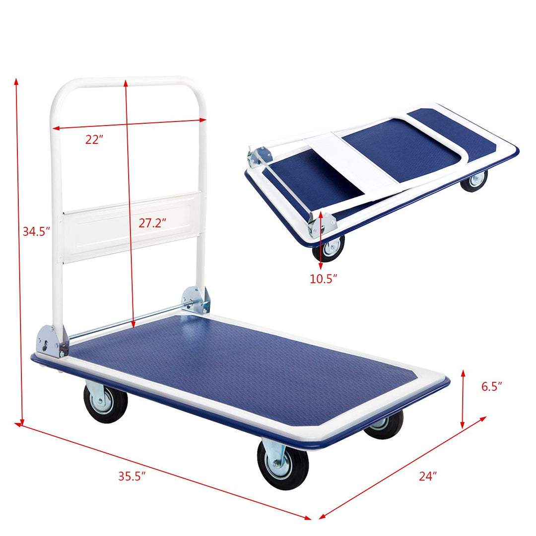 5 660lbs Platform Cart Dolly - Giantex