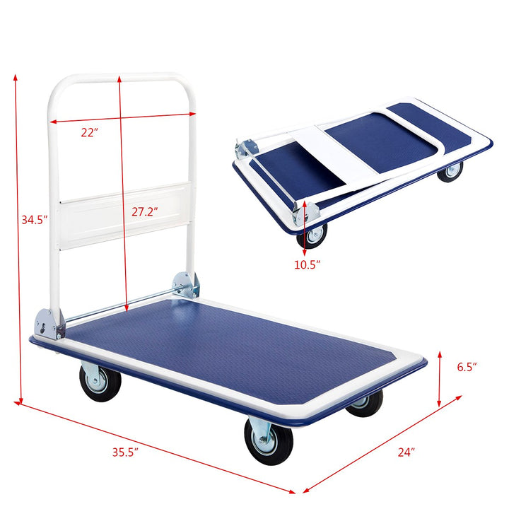 5 660lbs Platform Cart Dolly - Giantex