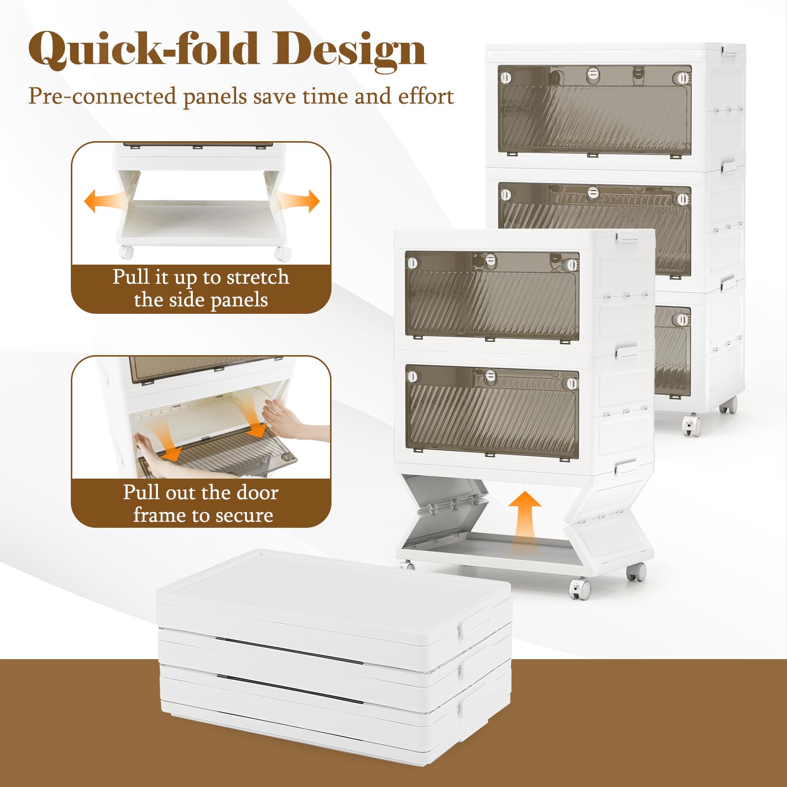 Giantex 33 Gal 3 Tier Stackable Storage Boxes with Wheels