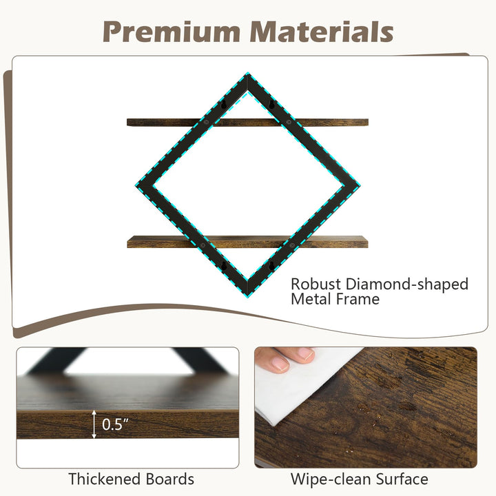GIANTEX 2-Pack Diamond Shaped Floating Shelves for Wall
