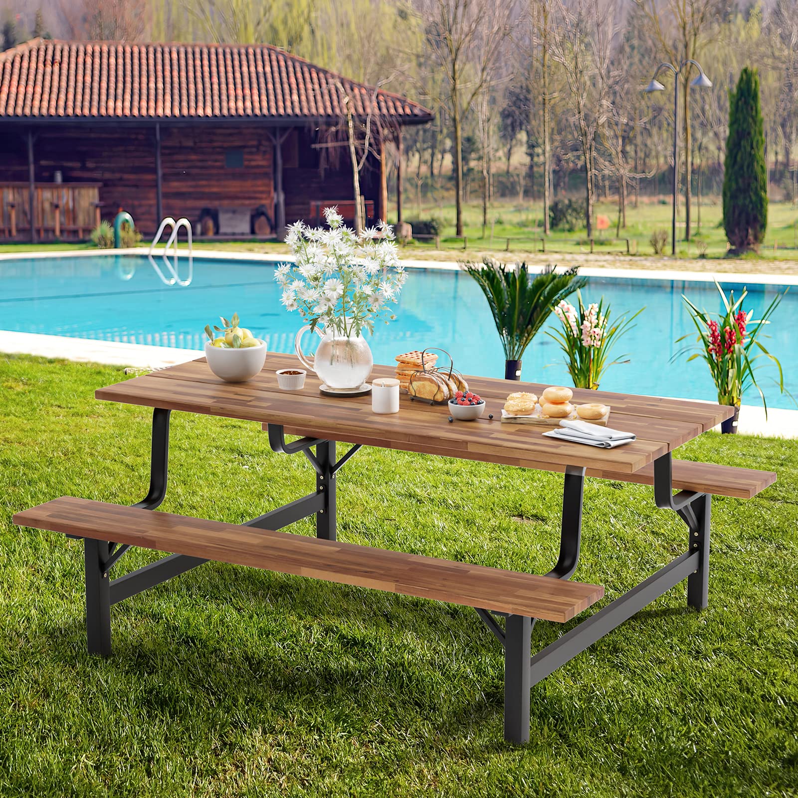 Giantex Picnic Table Bench Set for 6 or 4 Persons