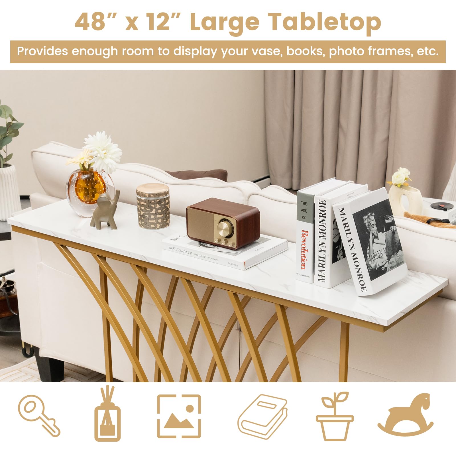 Giantex Entryway Table 48” Console Table - Accent Sofa Table
