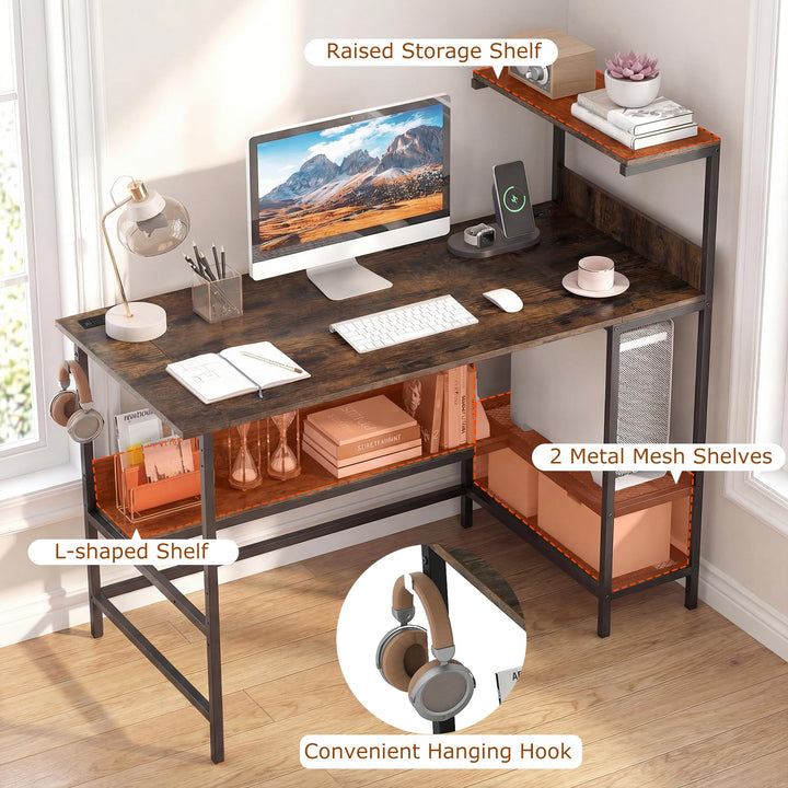 Giantex 48" Computer Desk with Charging Station