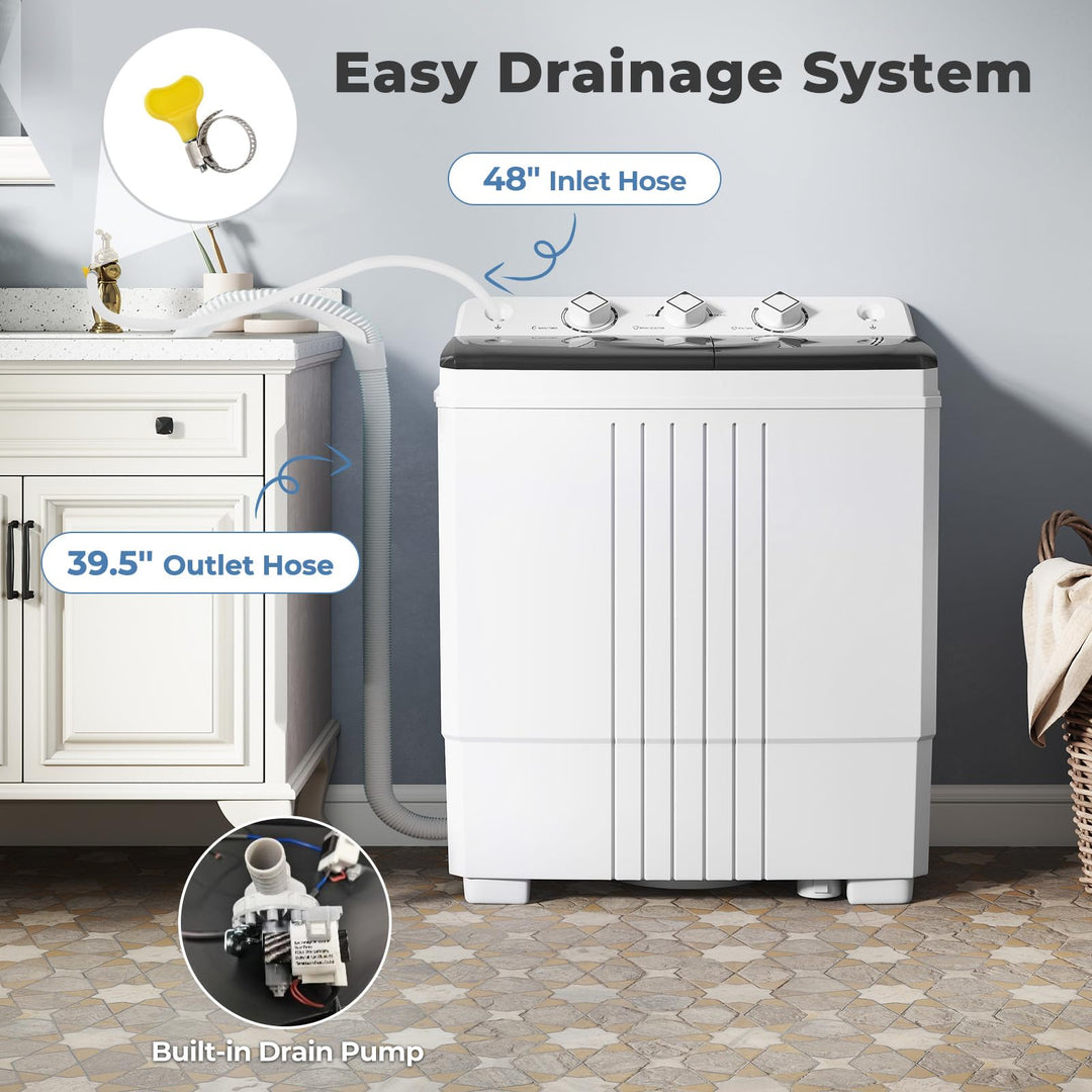 Giantex Portable Washing Machine 20 LBS Washer & Spinner Combo with Built-in Drain Pump & Time Control