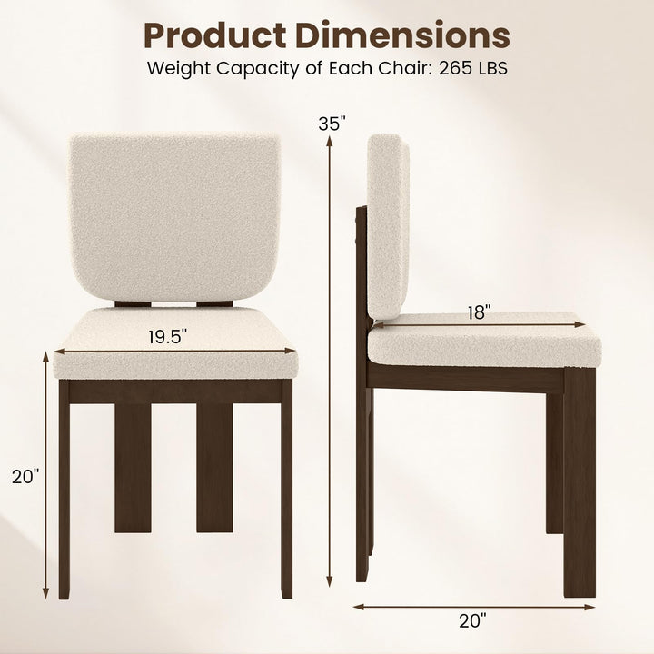 Giantex Soft Sherpa Upholstered Kitchen Dining Room Chairs（2/4）