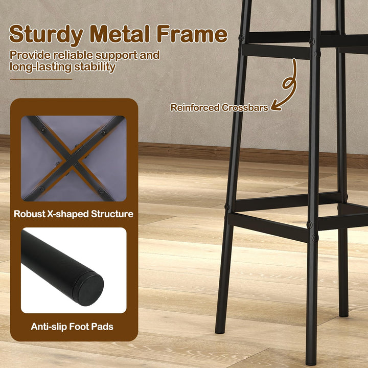 Giantex 29 Inch Bar Stools Set of 2/4 Upholstered Round Backless Bar Height Chairs with Sturdy Metal Frame and Footrest