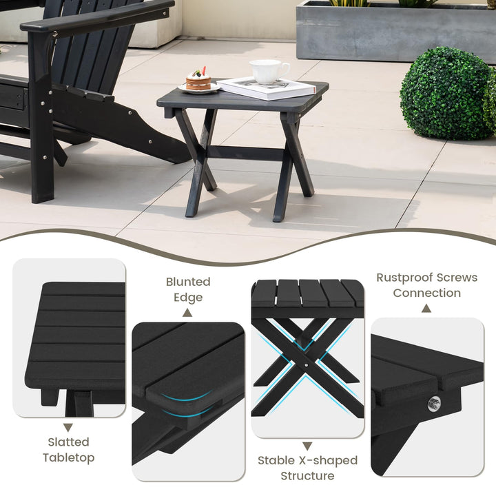 Giantex Outdoor Folding Side Table - Foldable Weather-Resistant HDPE Adirondack Table