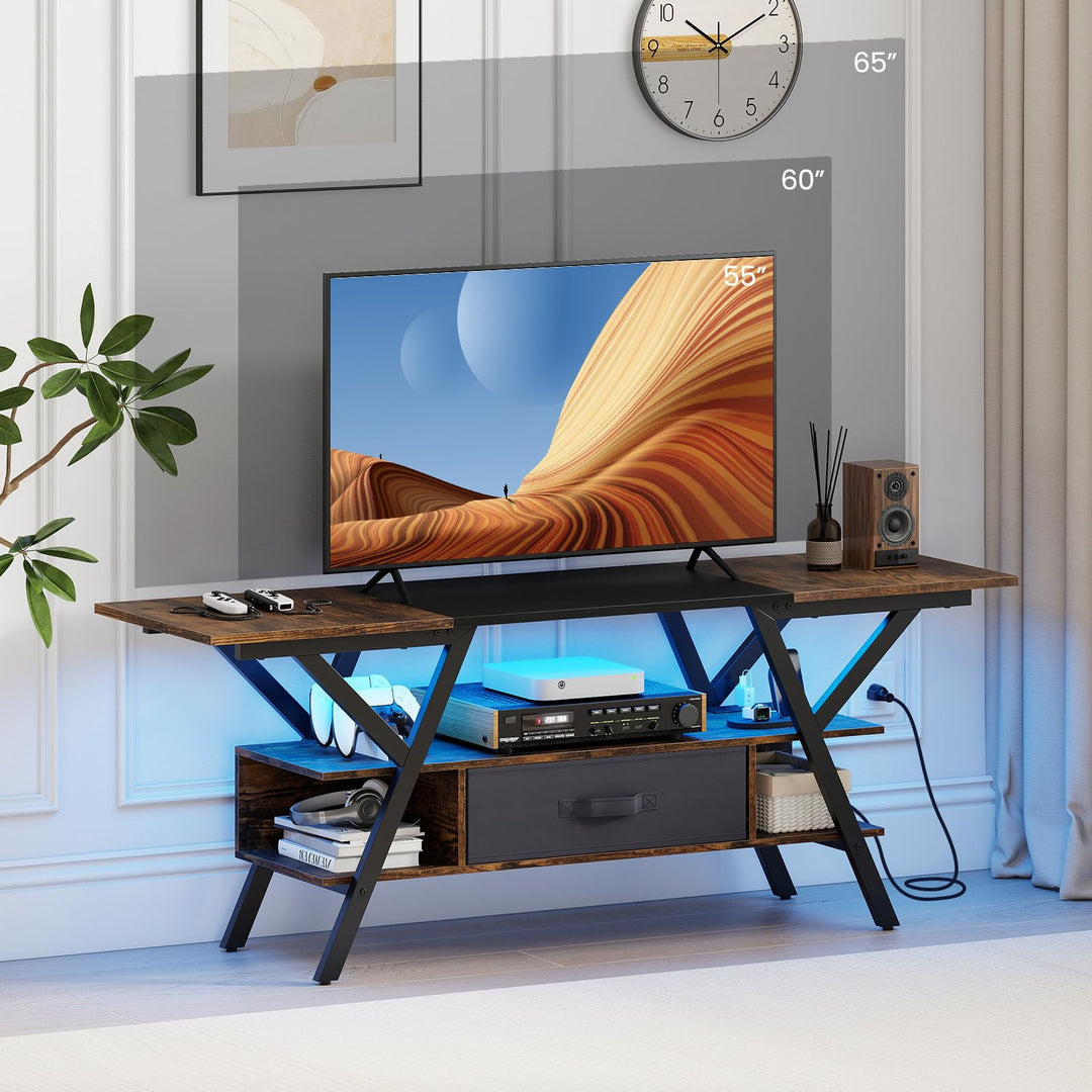 Giantex TV Stand with Power Outlets for 55-65 Inch TV