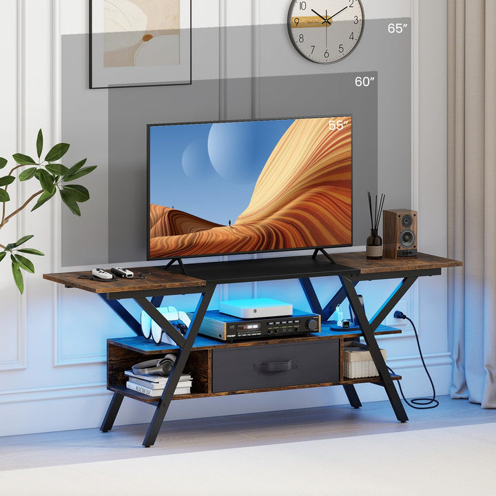Giantex TV Stand with Power Outlets for 55-65 Inch TV
