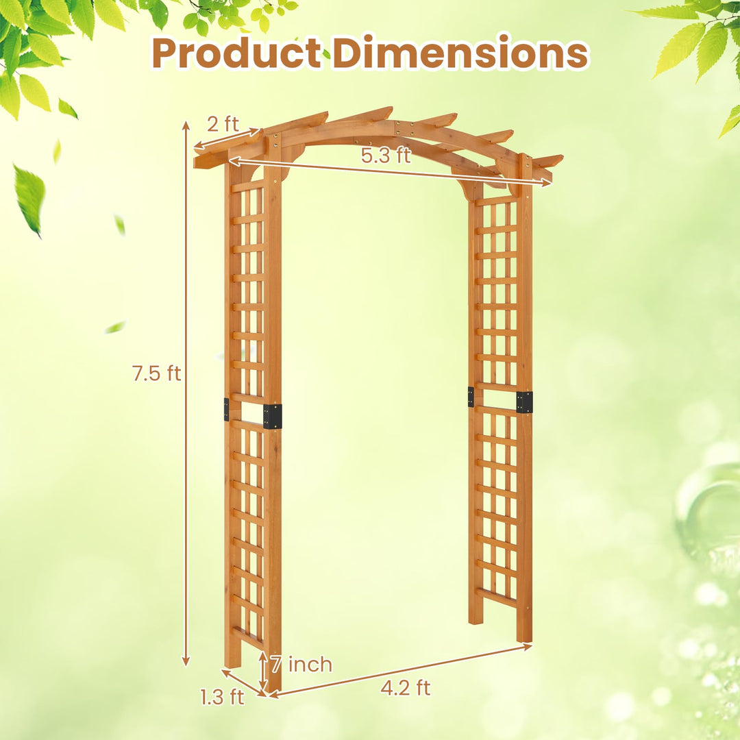 Giantex Wooden Wedding Arch for Ceremony Party