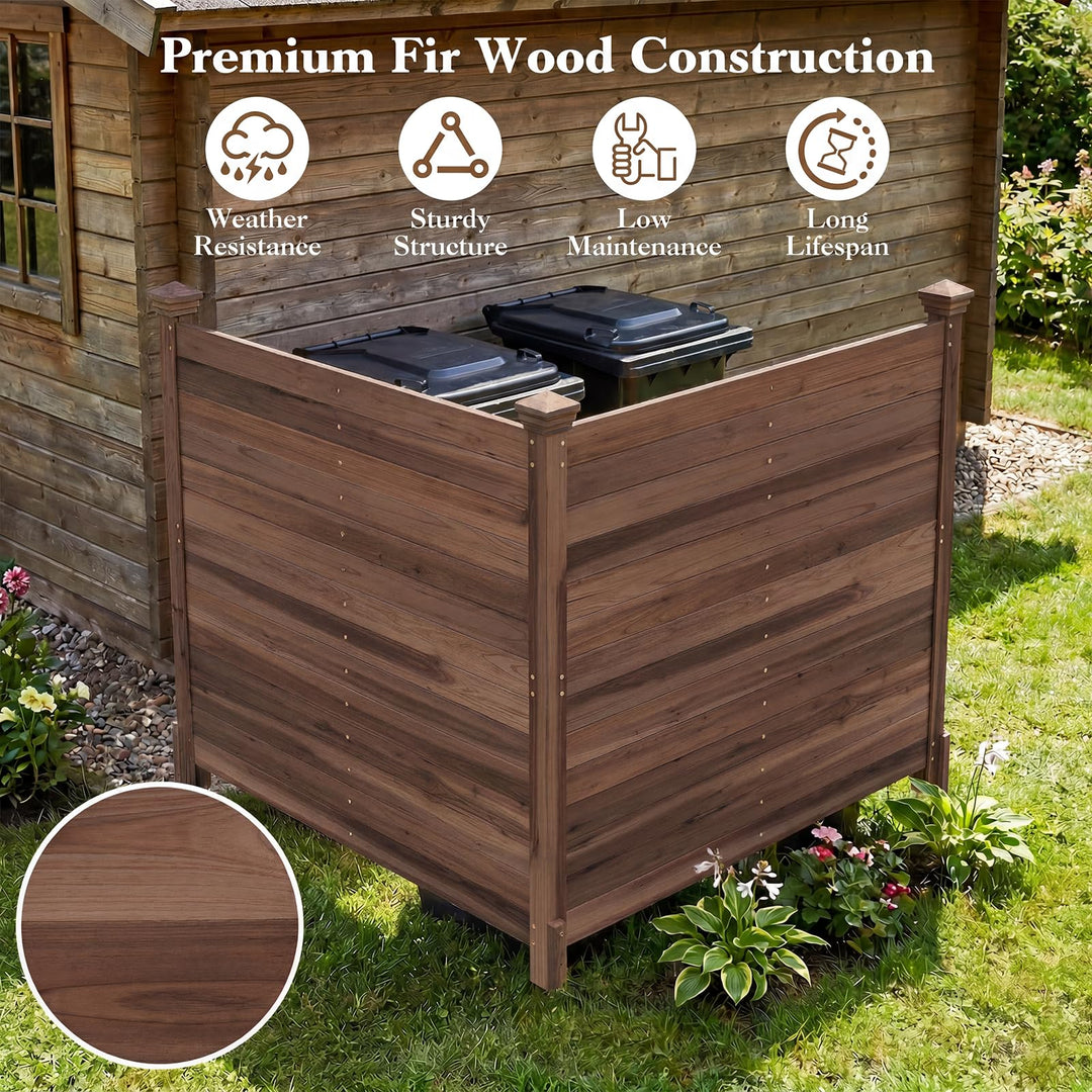 Giantex Wooden Privacy Fence with Stakes 47" W x 45.5" H