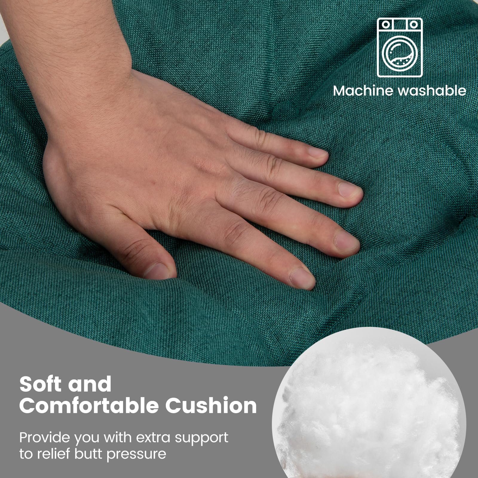 Chair Cushions for Dining Chairs 4 Pack, 17.5” x 17”U-Shaped Chair Pads with Polyester Cover